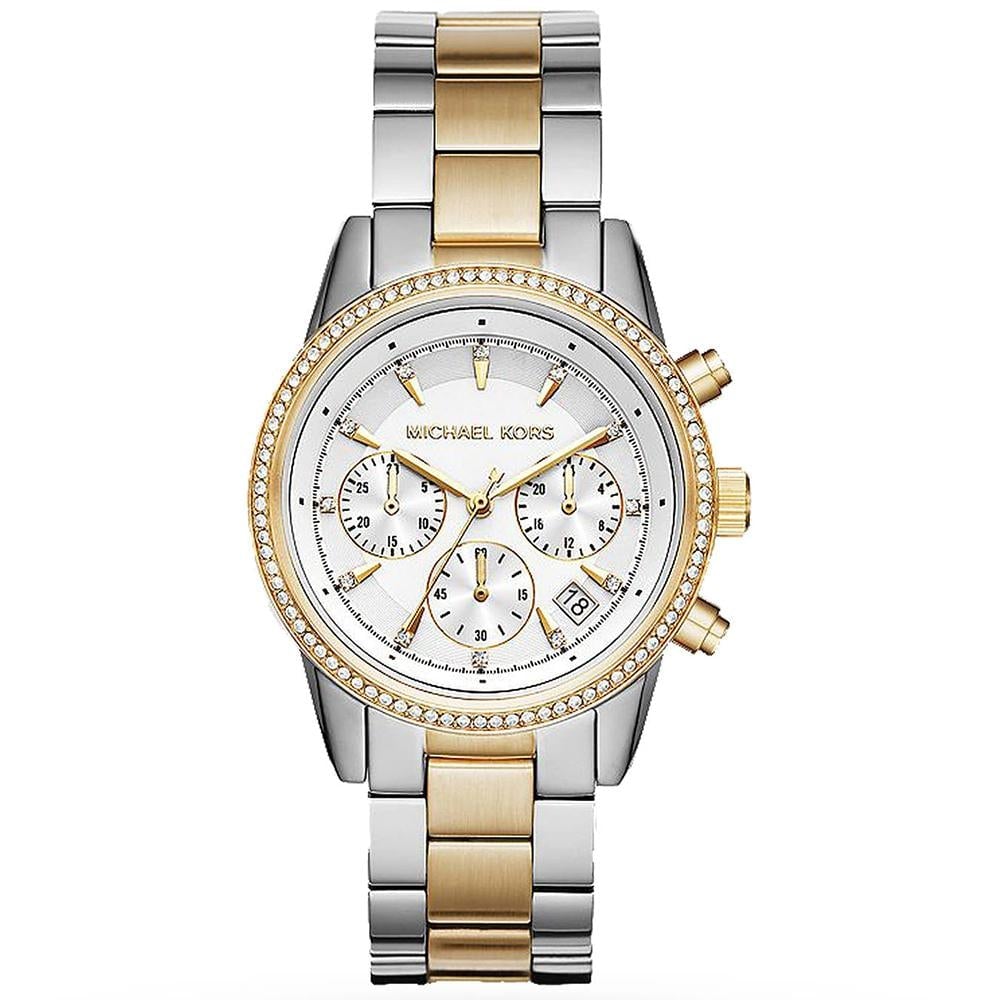 Michael Kors Ladies Ritz Gold Chronograph Watch - MK6474